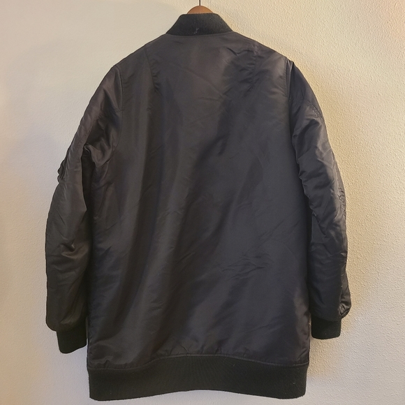 R13 Oversized Winter MA-1 Flight Black Jacket - Picture 9 of 12